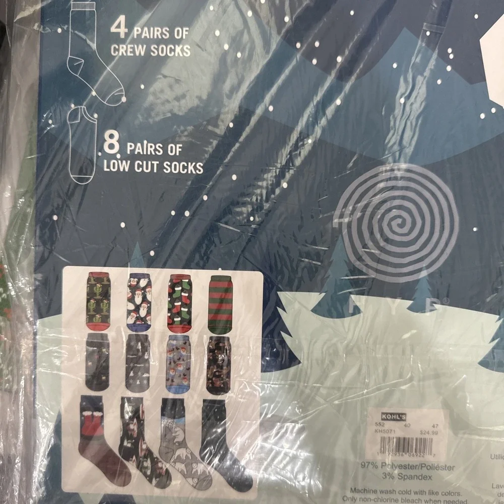 Christmas  12 Days Of Socks- MENS SIZE‎ 6-12